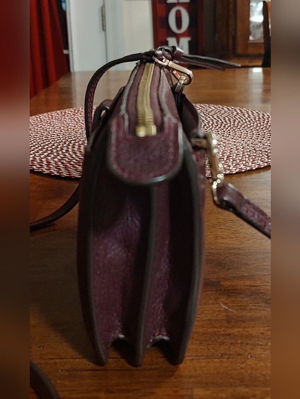 kate spade Pebbled Leather Crossbody in Burgundy - Picture 14 of 16